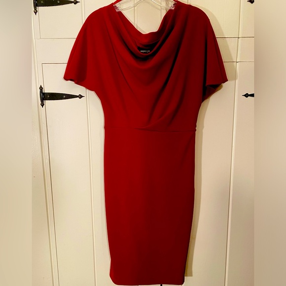 Alexia Amdor Women's Olivia Draped Sheath Dress. Crimson, Knee Length. Size S. - Picture 2 of 10